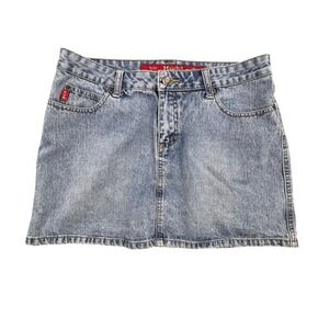 Mudd Vintage Denim Jean Mini Skirt Light Wash Y2K 90s Cotton Juniors Size 11